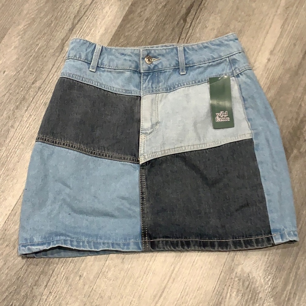 Wild Fable patchwork denim skirt, size 0
